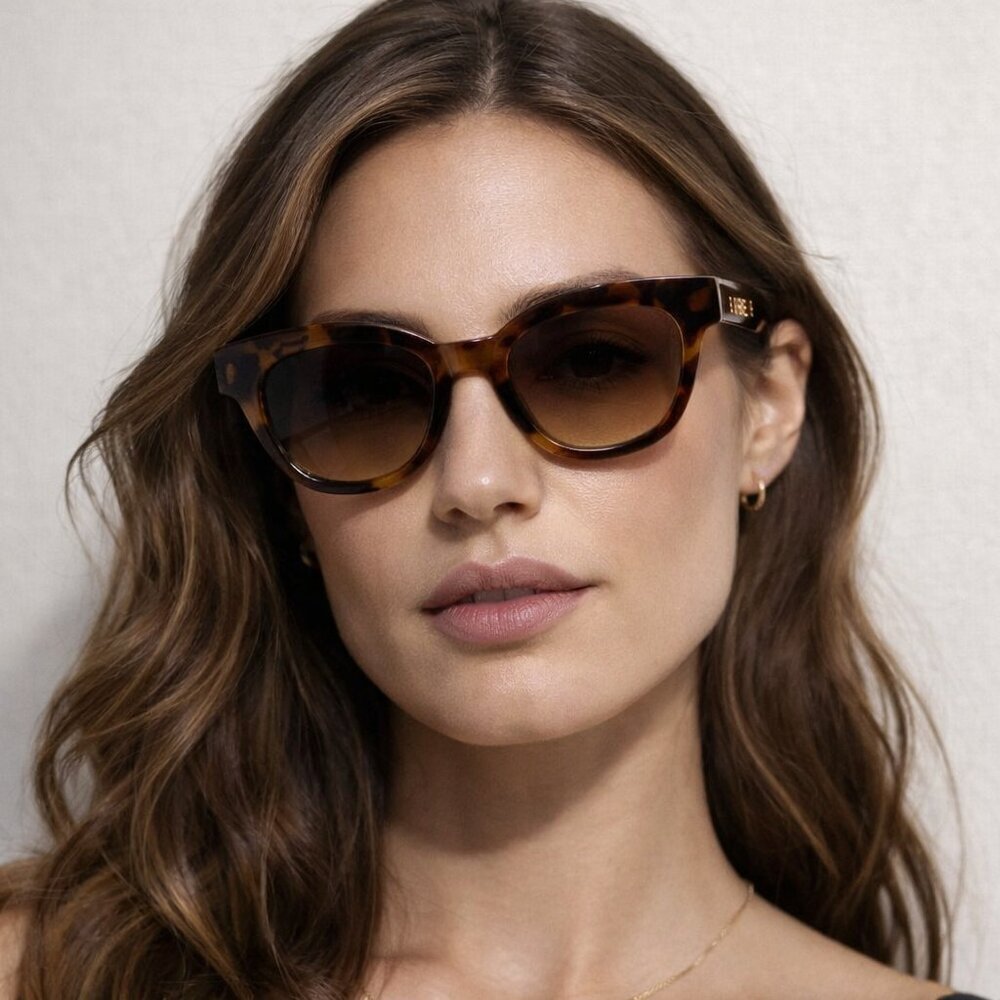 AIRE Dorado Square Sunglasses Dark Tort Brown Gradient